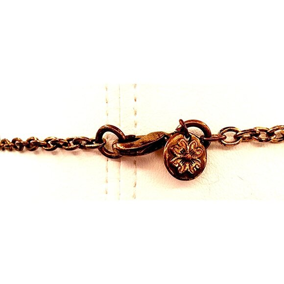 Long 70s Style Hammered Gold Tone Necklace With Amber-Colored Stones Fall Boho - Picture 6 of 8